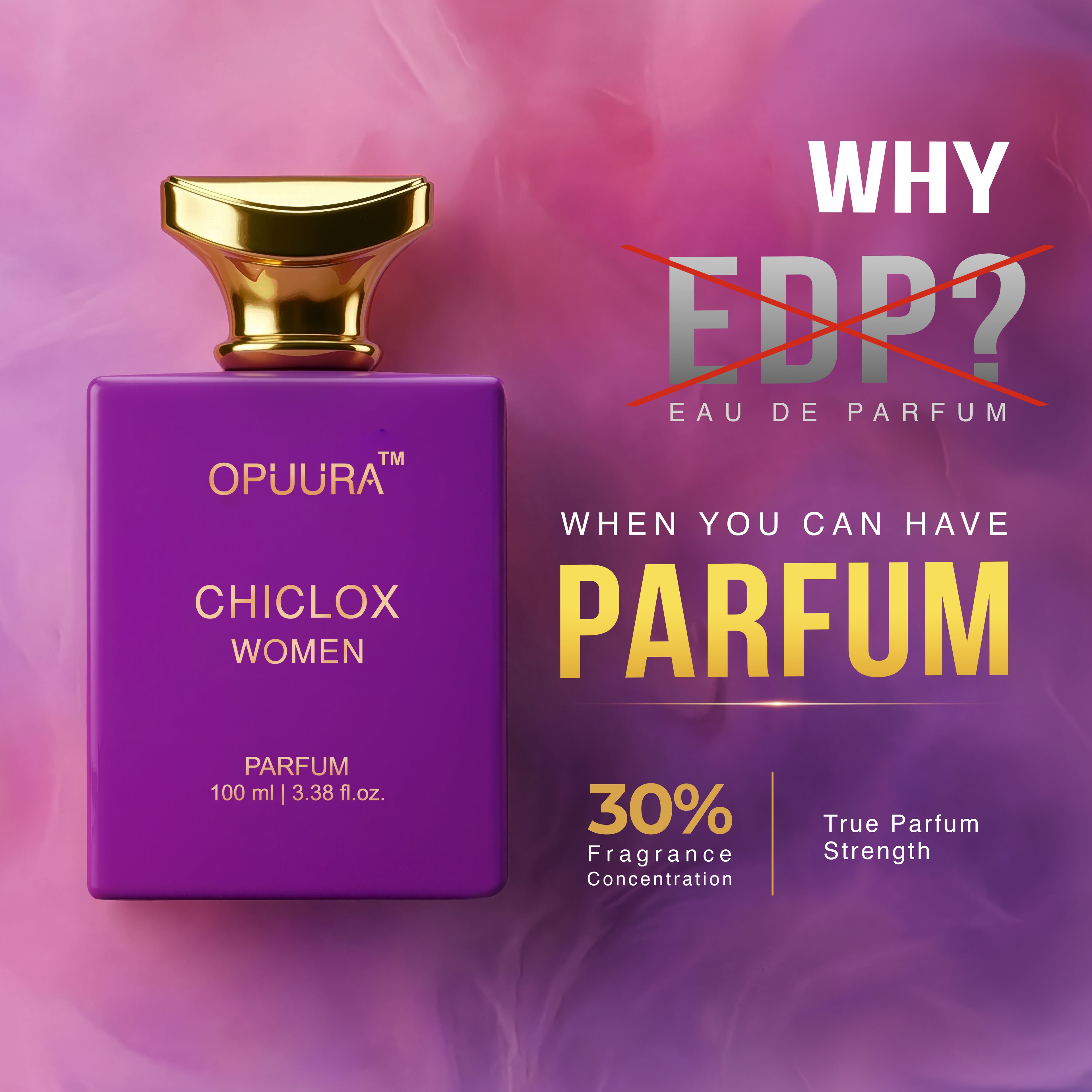 OPUURA Chiclox Luxury Parfum For Women - 100ml Perfume | Premium Gift Box Included