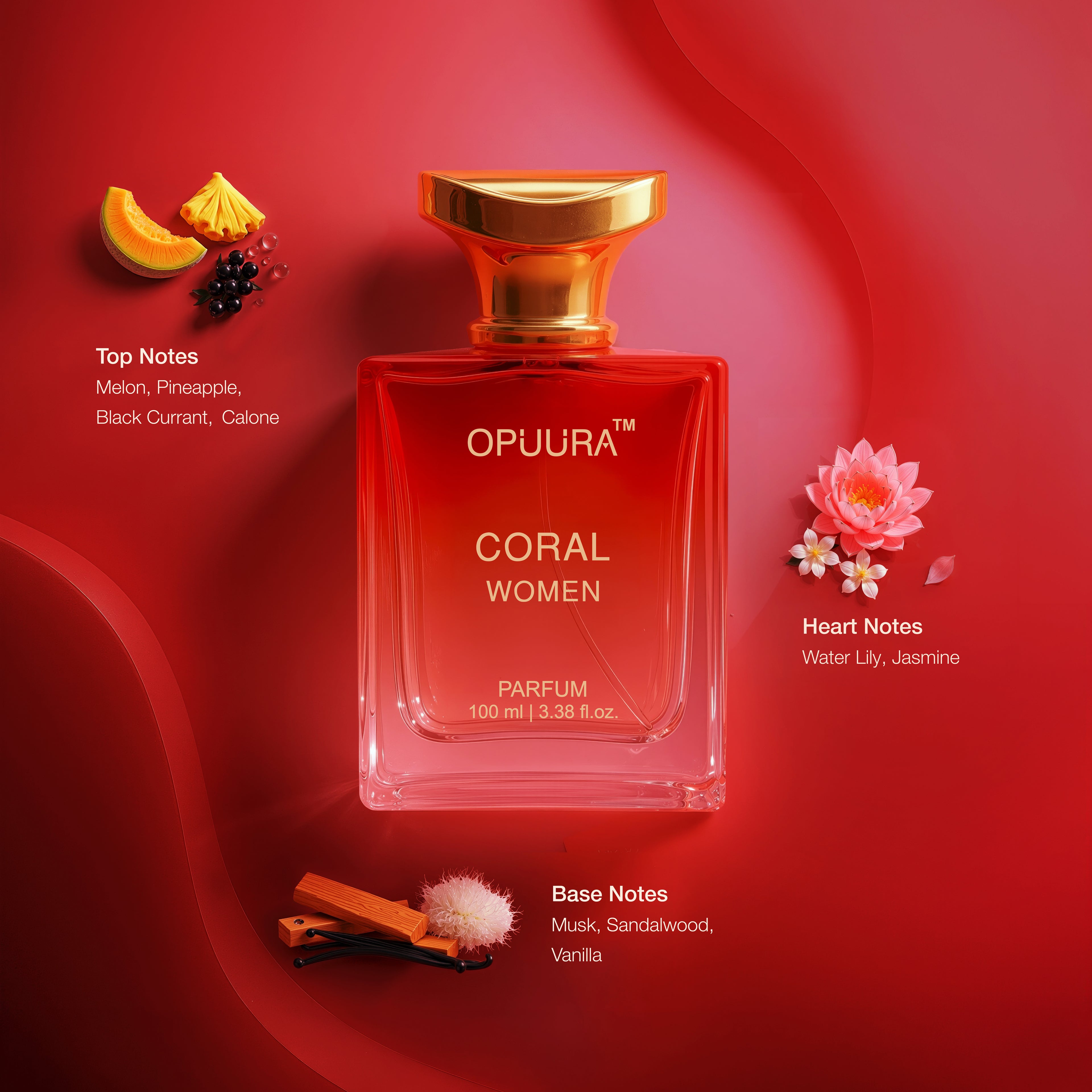 OPUURA Coral Luxury Parfum For Women - 100ml Perfume | Premium Gift Box Included