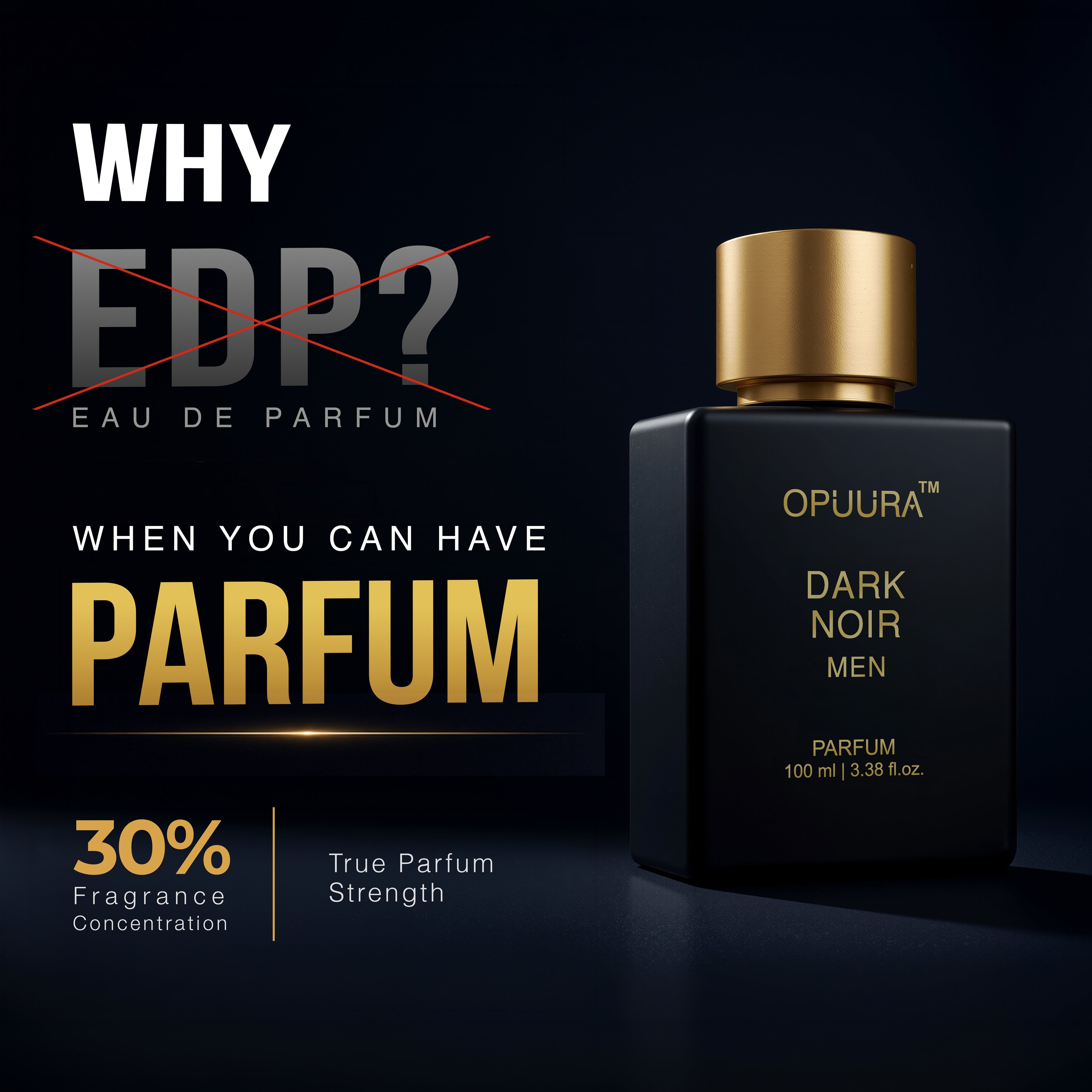 OPUURA Dark Noir Luxury Parfum For Men - 100ml Perfume | Premium Gift Box Included