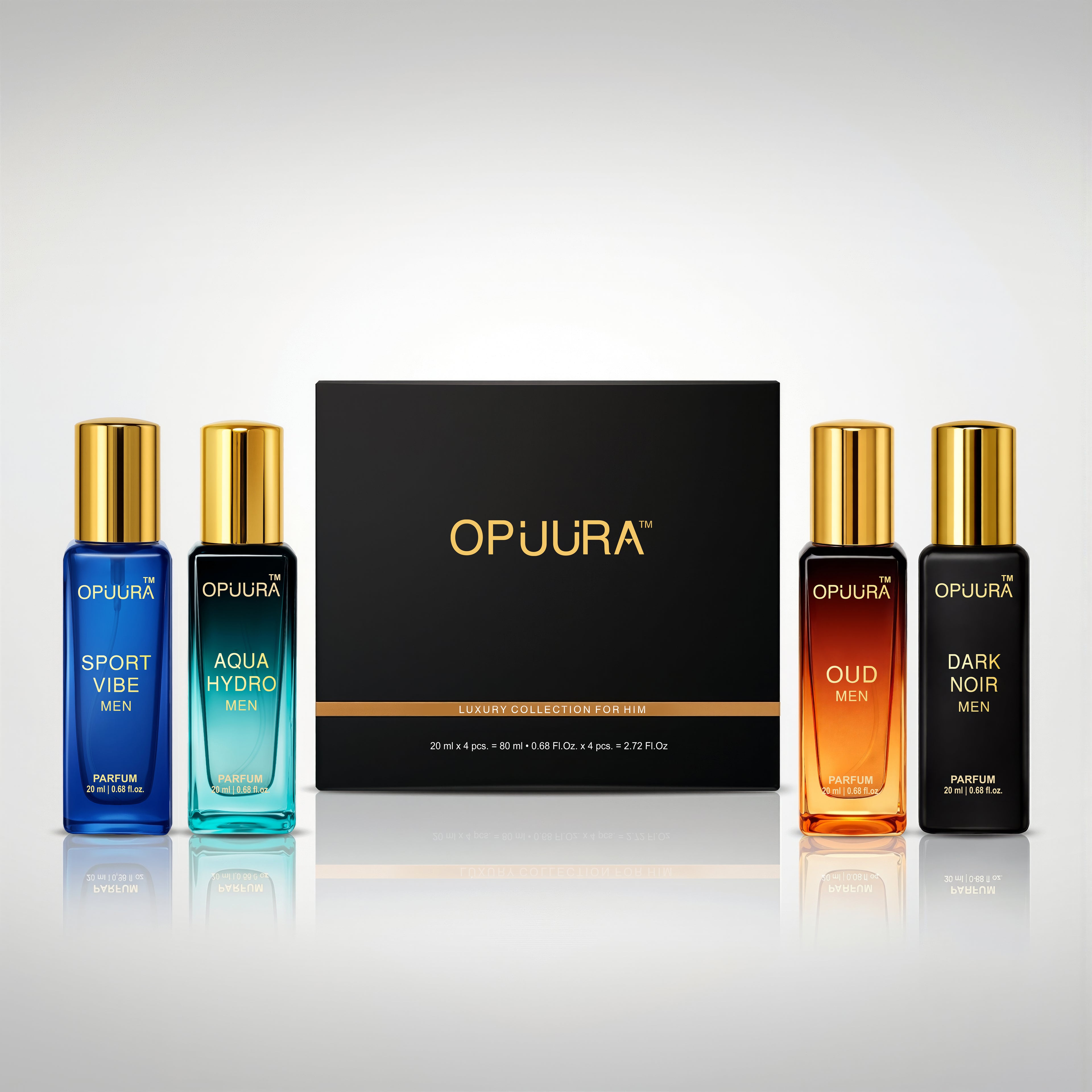 Opuura Men's Luxury Collection Gift Set – 4 × 20ml Premium Parfums