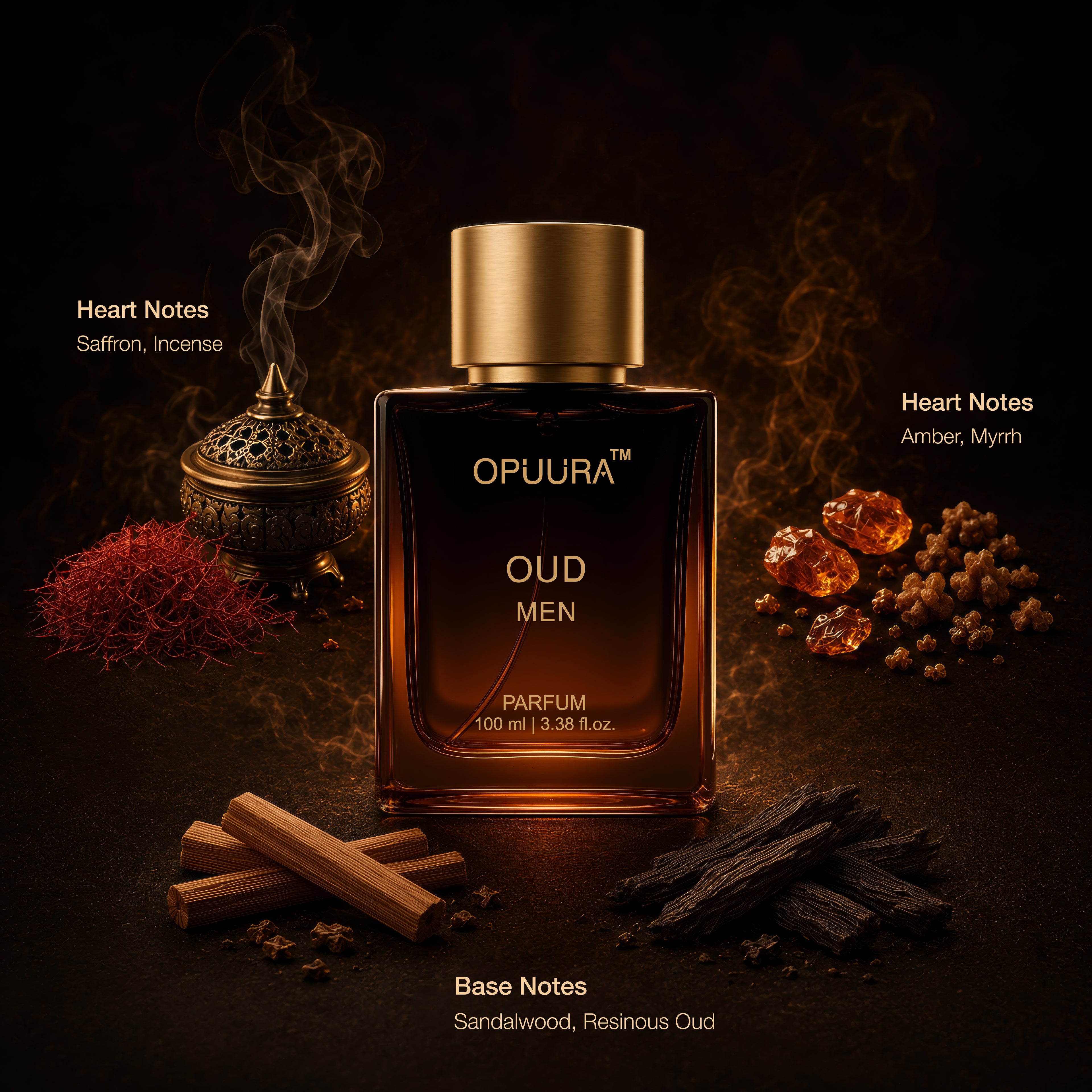 OPUURA Luxury Oud Parfum For Men - 100ml Perfume | Premium Gift Box Included