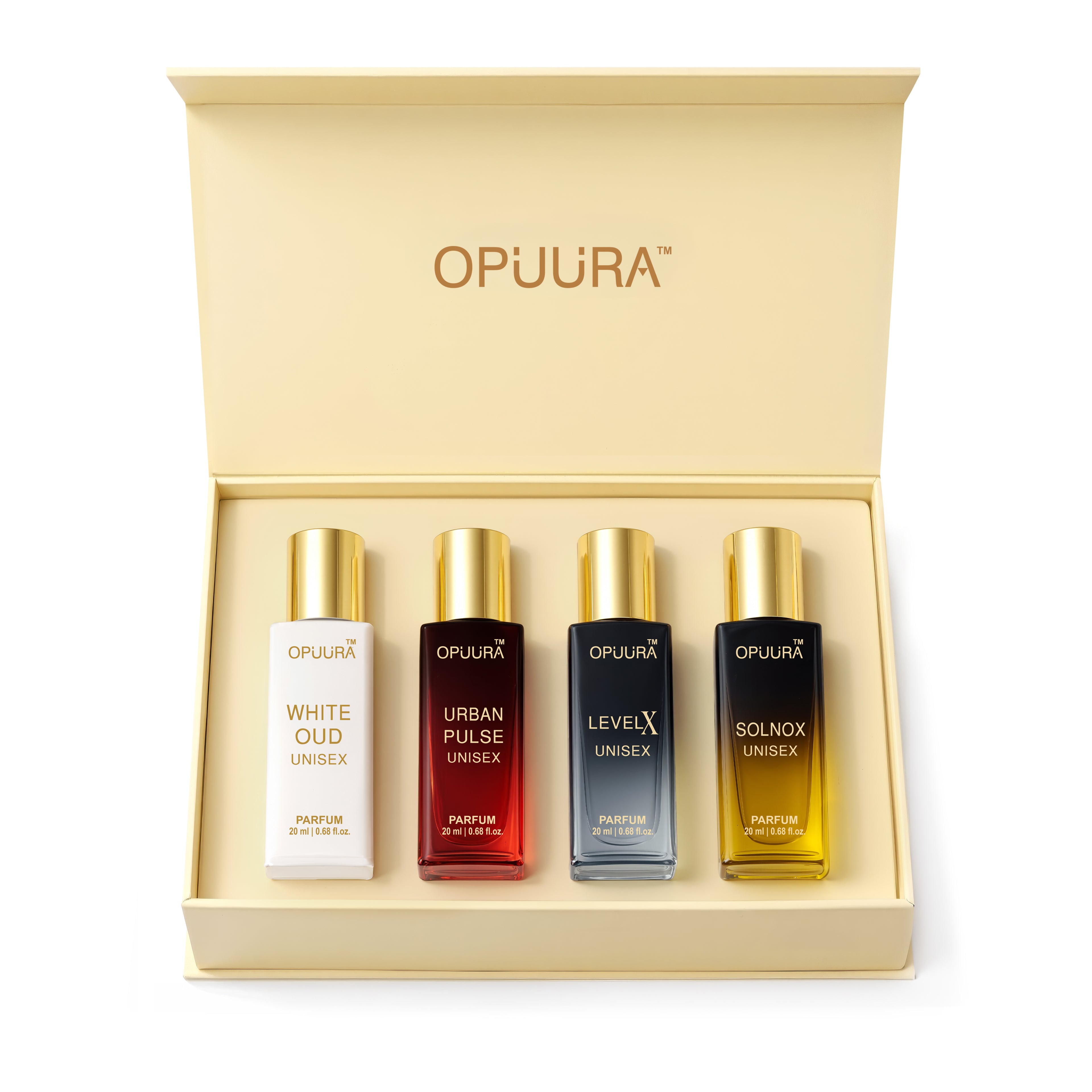 Opuura Unisex Luxury Collection Gift Set – 4 × 20ml Premium Parfums