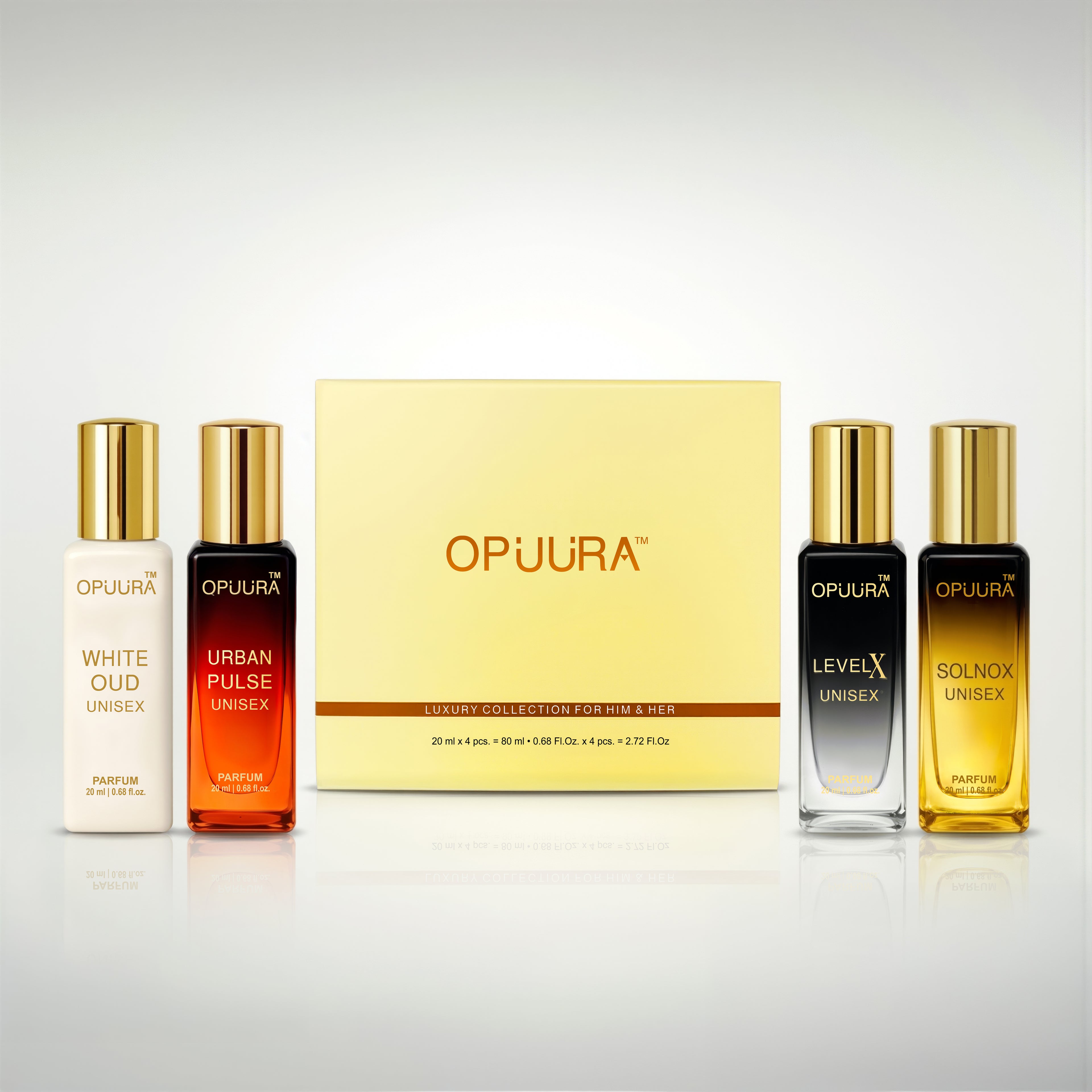 Opuura Unisex Luxury Collection Gift Set – 4 × 20ml Premium Parfums
